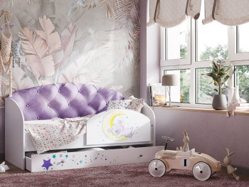 Кровать детская Звездочка Белый/Фиолетовый в Тогучине - toguchin.mebel54.com | фото