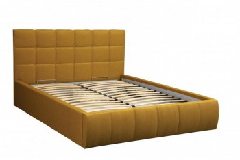 Кровать "Диана" ш. 1400 (Н=1010мм) (жаккард горчица) в Тогучине - toguchin.mebel54.com | фото