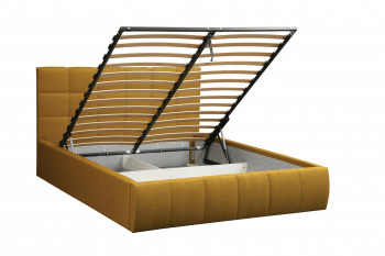 Кровать "Диана" ш. 1600 (Н=1010мм) (жаккард горчица) в Тогучине - toguchin.mebel54.com | фото