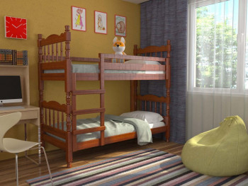 Кровать двухъярусная Соня из массива сосны 800*1890 Орех в Тогучине - toguchin.mebel54.com | фото