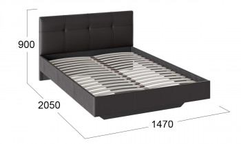Кровать «Элис» c мягкой обивкой тип 1 Экокожа/Темно-коричневый/1400 в Тогучине - toguchin.mebel54.com | фото