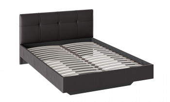 Кровать «Элис» c мягкой обивкой тип 1 Экокожа/Темно-коричневый/1400 в Тогучине - toguchin.mebel54.com | фото