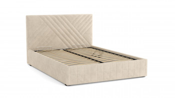 Кровать Гамма ш. 1400 (с основанием для хранения) (велюр тенерифе крем) в Тогучине - toguchin.mebel54.com | фото