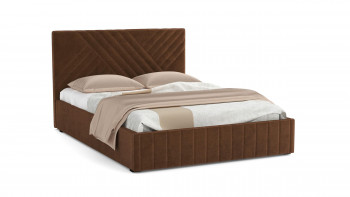 Кровать Гамма ш. 1400 (с основанием для хранения) (велюр тенерифе шоколад) в Тогучине - toguchin.mebel54.com | фото