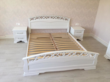 Кровать Грация-1 из массива сосны 1600*2000 Белый античный в Тогучине - toguchin.mebel54.com | фото