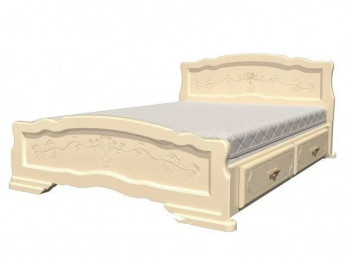 Кровать Карина-6 с ящиками из массива сосны 900*2000 Белый Жемчуг в Тогучине - toguchin.mebel54.com | фото
