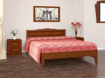 Кровать Карина-7 из массива сосны 1200*2000 Орех в Тогучине - toguchin.mebel54.com | фото