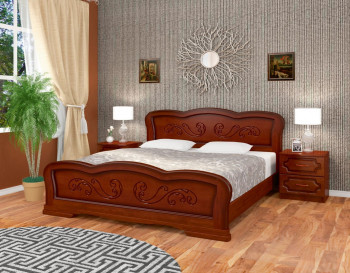 Кровать Карина-8 из массива сосны 1200*2000 Орех в Тогучине - toguchin.mebel54.com | фото