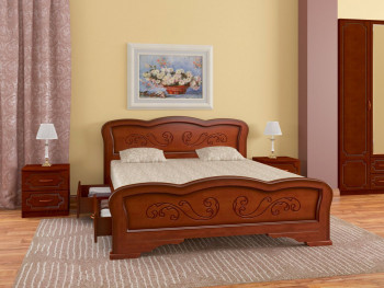 Кровать Карина-8 с ящиками из массива сосны 1200*2000 Орех в Тогучине - toguchin.mebel54.com | фото