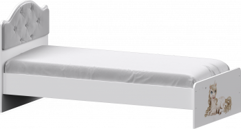 Кровать Каспер с мягкой спинкой и фотопечатью (800х1900) Белый в Тогучине - toguchin.mebel54.com | фото