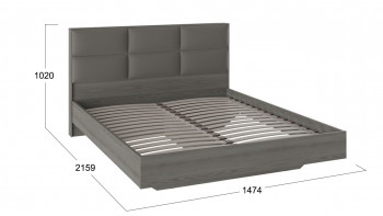 Кровать «Либерти» с мягким изголовьем Хадсон/Ткань Грей/1400 в Тогучине - toguchin.mebel54.com | фото