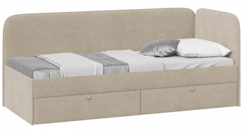 Кровать «Молли» с мягкой обивкой (900) тип 1 (Микровелюр Scandi Cream 03) в Тогучине - toguchin.mebel54.com | фото