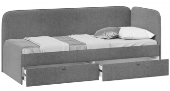 Кровать «Молли» с мягкой обивкой (900) тип 1 (Микровелюр Scandi Graphite 22) в Тогучине - toguchin.mebel54.com | фото