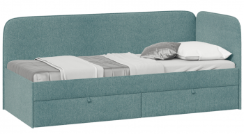 Кровать «Молли» с мягкой обивкой (900) тип 1 (Микровелюр Scandi Indigo 11) в Тогучине - toguchin.mebel54.com | фото