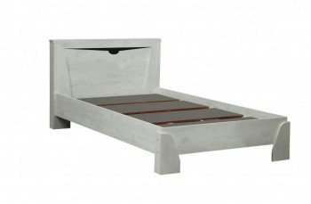 Кровать одинарная 33.07 с настилом "Лючия" (ш. 900)/(бетон пайн белый / венге / белый) в Тогучине - toguchin.mebel54.com | фото