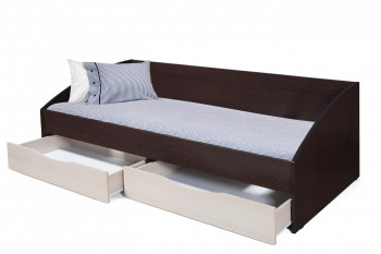 Кровать одинарная "Фея - 3" (симметричная) New (венге / вудлайн кремовый / ДВПО: белый) в Тогучине - toguchin.mebel54.com | фото