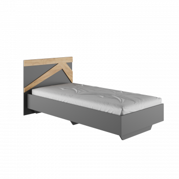 Кровать односпальная 0,9м Теодора (графит/дуб крафт золотой) в Тогучине - toguchin.mebel54.com | фото