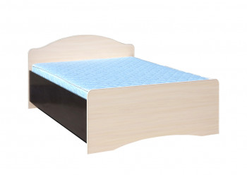 Кровать полуторная 1200-1 без матраса (круглые спинки) Венге/Дуб выбеленный в Тогучине - toguchin.mebel54.com | фото