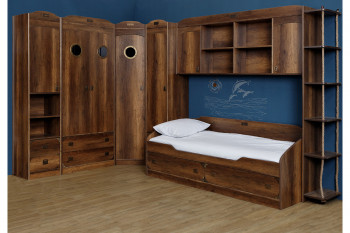 Кровать с 2-мя ящиками «Навигатор» (Дуб Каньон) в Тогучине - toguchin.mebel54.com | фото