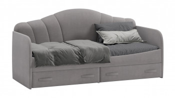 Кровать с мягкой спинкой и ящиками «Сабрина» 900 Светло-серый в Тогучине - toguchin.mebel54.com | фото
