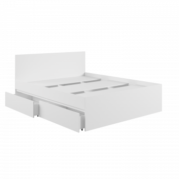 Кровать с ящиками К1.6М Мадера Белый в Тогучине - toguchin.mebel54.com | фото