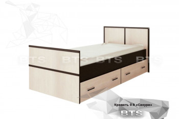 Кровать Сакура с настилом и ящиками 0,9 (Венге/Лоредо) в Тогучине - toguchin.mebel54.com | фото
