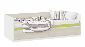 Кровать «Сканди» с 2 ящиками Дуб Гарден/Белый/Зеленый в Тогучине - toguchin.mebel54.com | фото