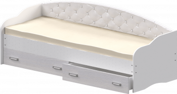 Кровать Софа-7 с мягкой спинкой (800х1900) Белый в Тогучине - toguchin.mebel54.com | фото