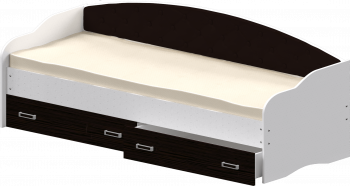 Кровать Софа-7 с мягкой спинкой (800х1900) Белый/Венге в Тогучине - toguchin.mebel54.com | фото