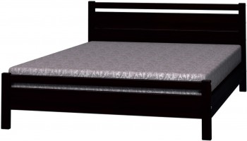 Кровать Вероника-1 из массива сосны 900*2000 Орех темный в Тогучине - toguchin.mebel54.com | фото