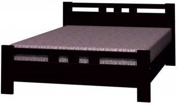 Кровать Вероника-2 из массива сосны 900*2000 Орех темный в Тогучине - toguchin.mebel54.com | фото