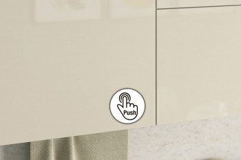 Кухонный гарнитур "Бостон 1.6" белый/крем глянец/дуб скальный глянец в Тогучине - toguchin.mebel54.com | фото
