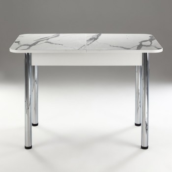 Кухонный стол 1100*700/400 ф 2 Пластик, мрамор белый в Тогучине - toguchin.mebel54.com | фото