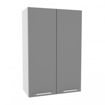 Квадро ВП 600 шкаф верхний высокий (Белый софт/корпус Серый) в Тогучине - toguchin.mebel54.com | фото