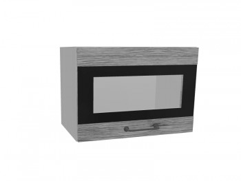 Лофт ПГСФ 500 шкаф верхний горизонтальный со стеклом и фотопечатью (Дуб майский/корпус Серый) в Тогучине - toguchin.mebel54.com | фото