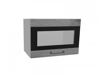 Лофт ПГСФ 500 шкаф верхний горизонтальный со стеклом и фотопечатью (Дуб цикорий/корпус Серый) в Тогучине - toguchin.mebel54.com | фото