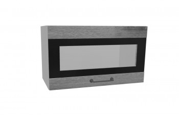 Лофт ПГСФ 600 шкаф верхний горизонтальный со стеклом и фотопечатью (Дуб цикорий/корпус Серый) в Тогучине - toguchin.mebel54.com | фото