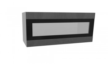 Лофт ПГСФ 800 шкаф верхний горизонтальный со стеклом и фотопечатью (Бетон темный/корпус Серый) в Тогучине - toguchin.mebel54.com | фото