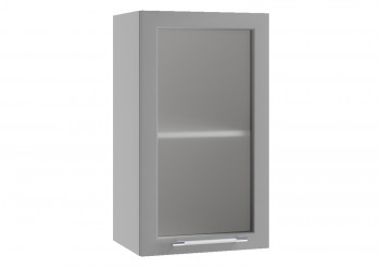 Лофт ПС 400 шкаф верхний со стеклом (Дуб бурый/корпус Серый) в Тогучине - toguchin.mebel54.com | фото