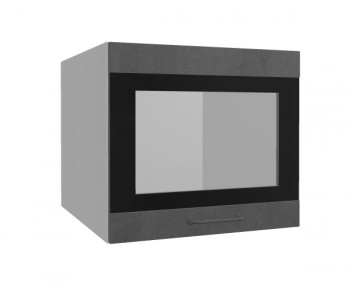 Лофт ВПГСФ 500 шкаф верхний горизонтальный со стеклом высокий с фотопечатью (Бетон темный/корпус Серый) в Тогучине - toguchin.mebel54.com | фото