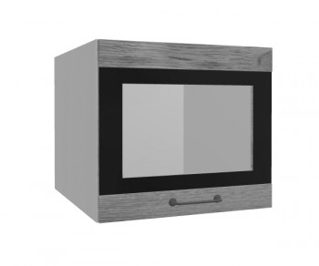 Лофт ВПГСФ 500 шкаф верхний горизонтальный со стеклом высокий с фотопечатью (Дуб цикорий/корпус Серый) в Тогучине - toguchin.mebel54.com | фото