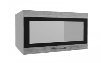 Лофт ВПГСФ 800 шкаф верхний горизонтальный со стеклом высокий с фотопечатью (Дуб майский/корпус Серый) в Тогучине - toguchin.mebel54.com | фото