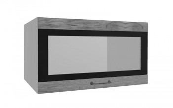 Лофт ВПГСФ 800 шкаф верхний горизонтальный со стеклом высокий с фотопечатью (Дуб цикорий/корпус Серый) в Тогучине - toguchin.mebel54.com | фото