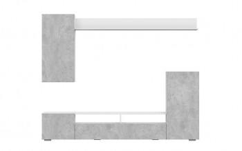 Мебель для гостиной МГС 4 (Белый/Цемент светлый) в Тогучине - toguchin.mebel54.com | фото