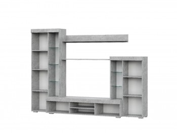 Мебель для гостиной МГС 5 Цемент светлый / Белый в Тогучине - toguchin.mebel54.com | фото