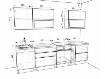 Модульная кухня Бруклин 2.4 x 2 м (Бетон белый) в Тогучине - toguchin.mebel54.com | фото