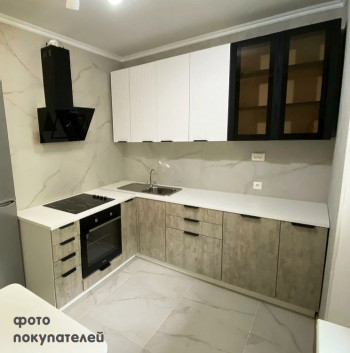 Модульная кухня Норд 1,6 м (Софт даймонд/Камень беж/Белый) в Тогучине - toguchin.mebel54.com | фото
