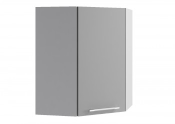 Монца ВПУ 550 Шкаф верхний угловой высокий (Белый софт/корпус Серый) в Тогучине - toguchin.mebel54.com | фото