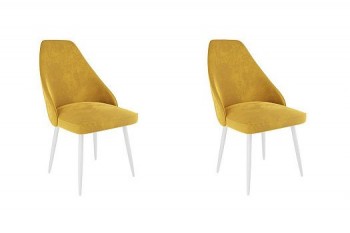Набор стульев Милан 2 шт (желтый велюр/белый) в Тогучине - toguchin.mebel54.com | фото