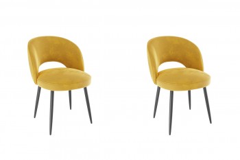 Набор стульев Моли 2 шт (жёлтый велюр/черный) в Тогучине - toguchin.mebel54.com | фото